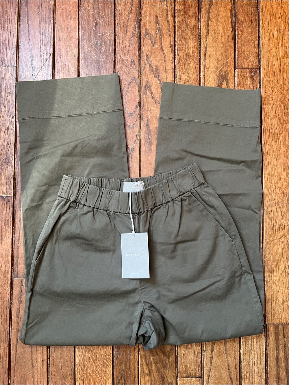 Everlane Olive Green Easy Pants Organic Cotton Pull-On Size Small NWT